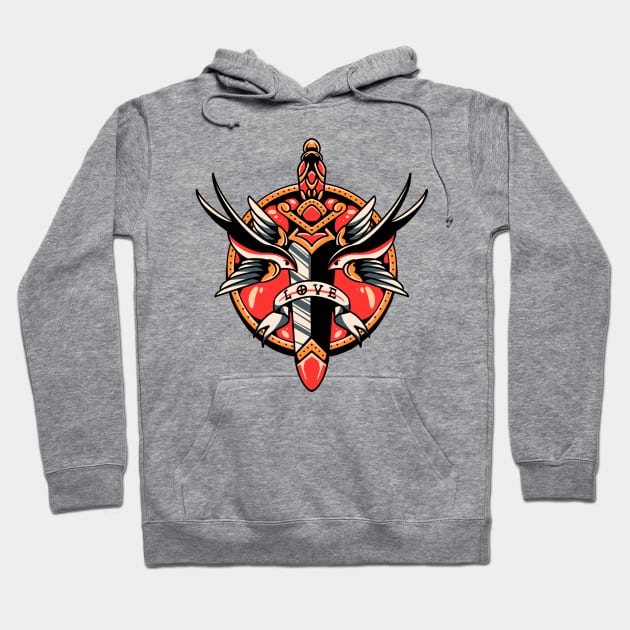 swallow and dagger tattoo Hoodie by donipacoceng